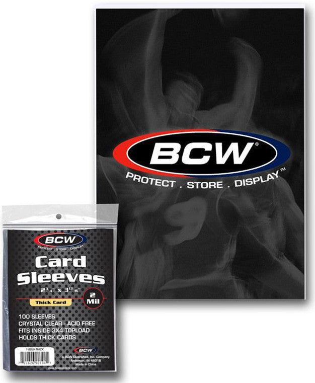 VR-38933 BCW Deck Protectors Thick Card Clear (2" 3/4 x 3" 3/4) (100 Sleeves Per Pack) - BCW - Titan Pop Culture
