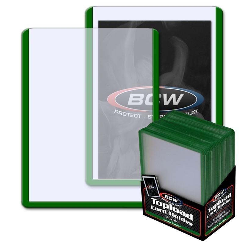 VR-38956 BCW Toploader Card Holder Border Green (3" x 4") (25 Holders Per Pack) - BCW - Titan Pop Culture