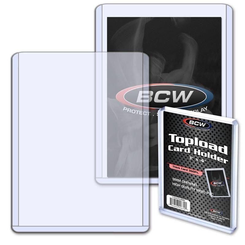 VR-39028 BCW Toploader Card Holder Thick Card 360 Pt (2' 3/4 x 3' 7/8 x 23/64) - BCW - Titan Pop Culture