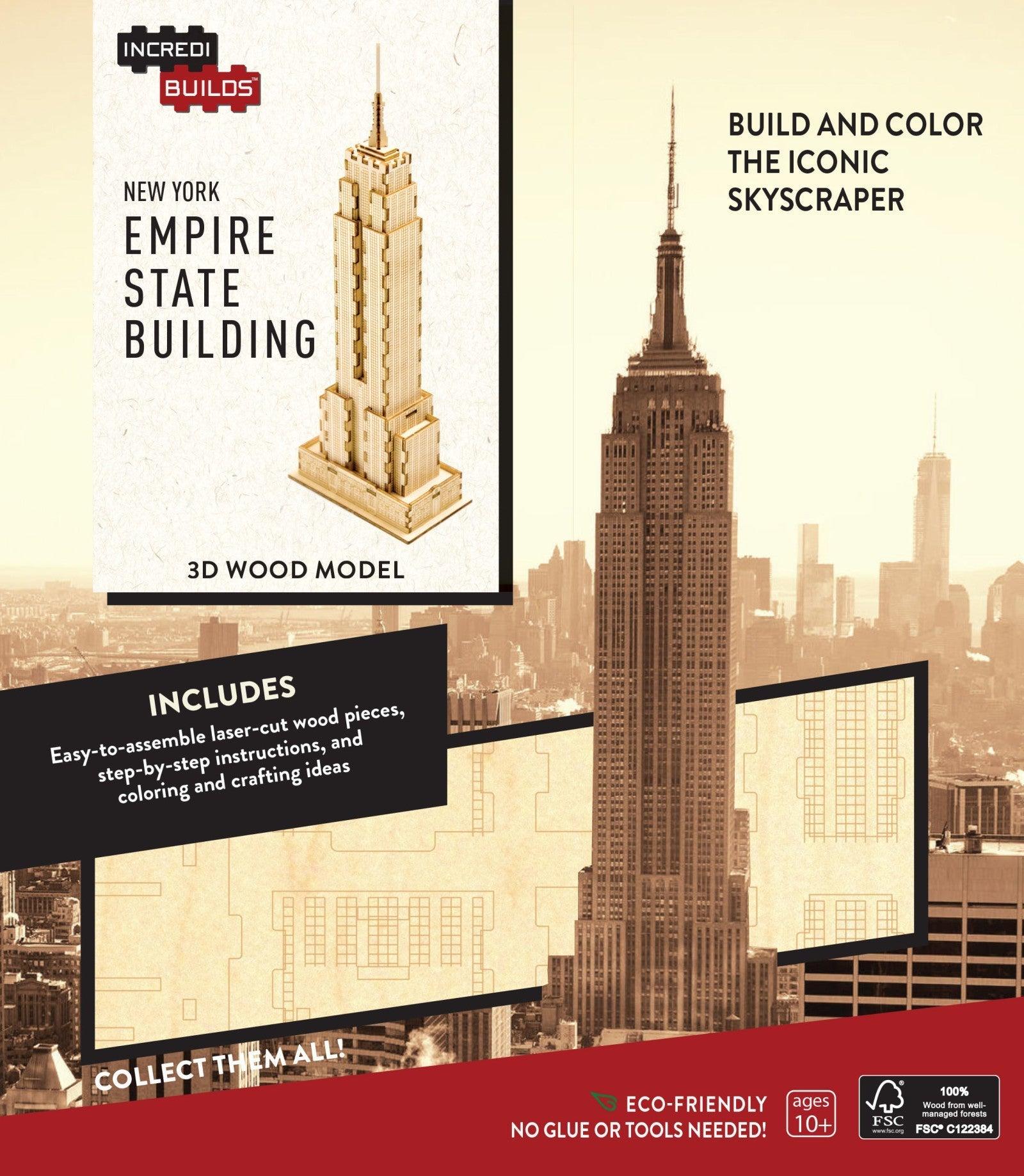 VR-42849 Incredibuilds New York Empire State Building 3D Wood Model - Insight Editions - Titan Pop Culture