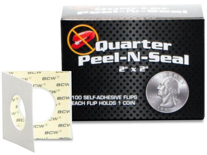 VR-49623 BCW Peel n Seal Paper Flips Adhesive Quarter (2" x 2") (100 Flips Per Box) - BCW - Titan Pop Culture