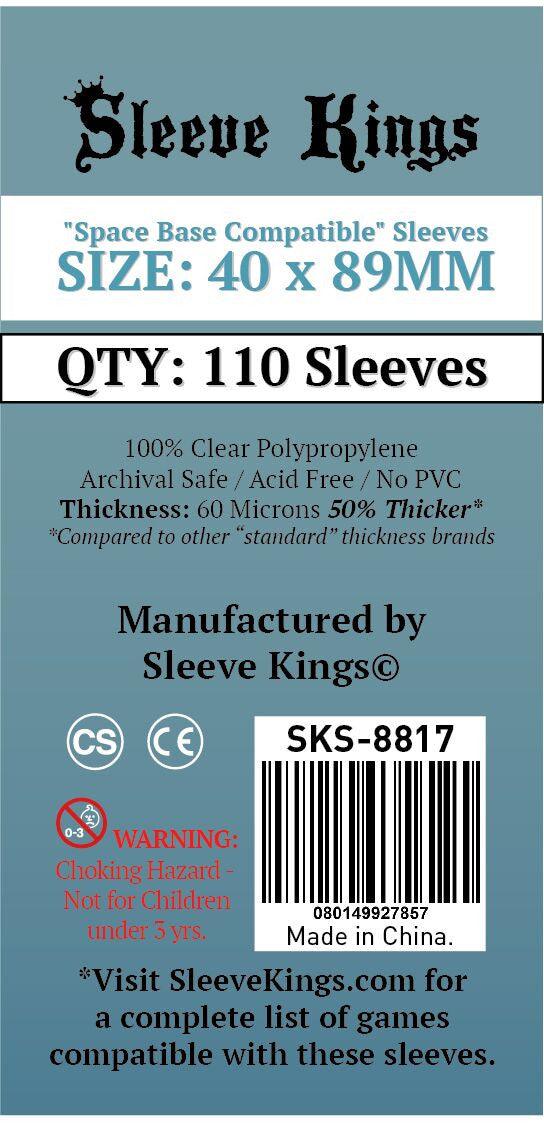 VR-67708 Sleeve Kings Board Game Sleeves "Space Base Compatible" (40mm x 89mm) (110 Sleeves Per Pack) - Sleeve Kings - Titan Pop Culture