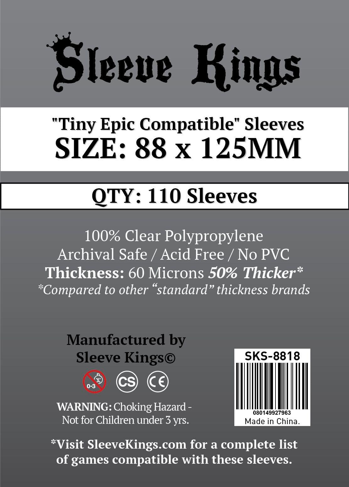 VR-67709 Sleeve Kings Board Game Sleeves "Tiny Epic Compatible" (88mm x 125mm) (110 Sleeves Per Pack) - Sleeve Kings - Titan Pop Culture
