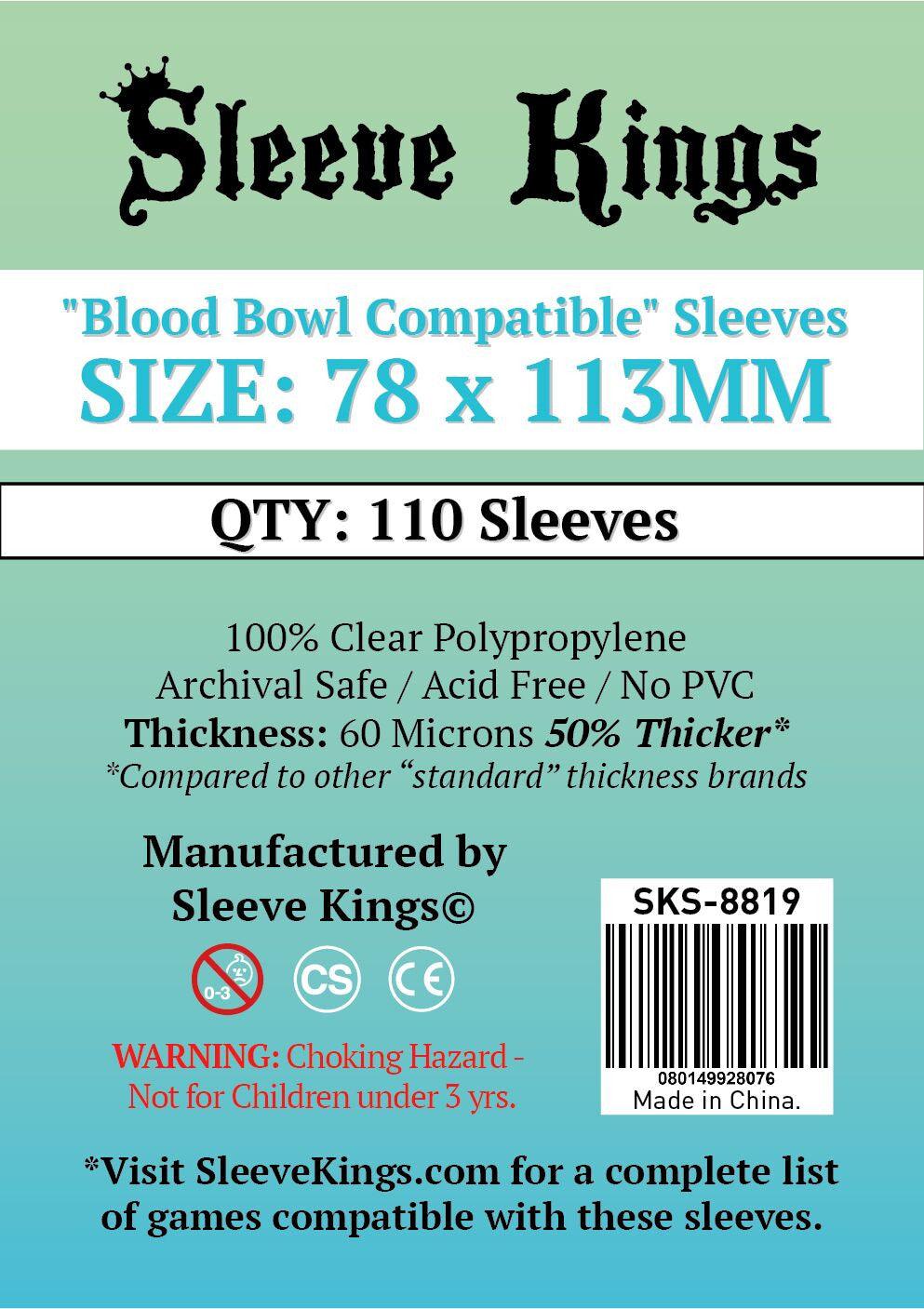 VR-67721 Sleeve Kings Board Game Sleeves "Blood Bowl Compatible" (78mm x 113mm) (110 Sleeves Per Pack) - Sleeve Kings - Titan Pop Culture