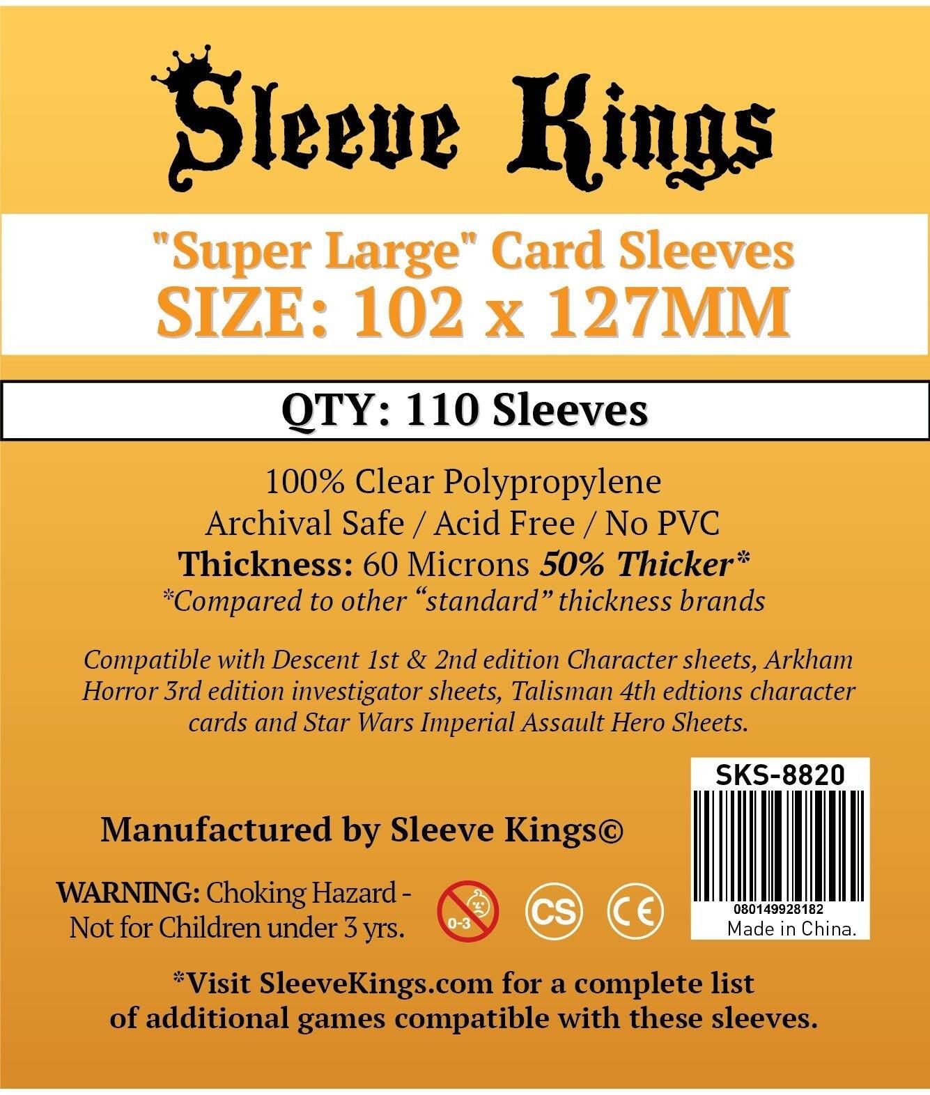 VR-67724 Sleeve Kings Board Game Sleeves "Super Large" (102mm x 127mm) (110 Sleeves Per Pack) - Sleeve Kings - Titan Pop Culture