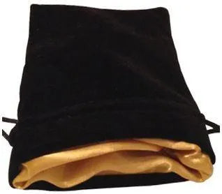 VR-68059 MDG Velvet Dice Bag with Gold Satin Lining - Black - FanRoll by Metallic Dice Games - Titan Pop Culture