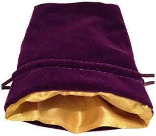 MDG Velvet Dice Bag with Gold Satin Lining - Purple