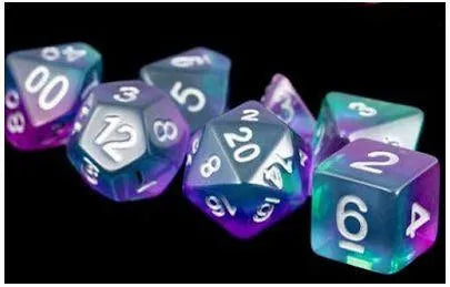 VR-68091 MDG Polyhedral Resin Dice Set - Blue Aurora - FanRoll by Metallic Dice Games - Titan Pop Culture