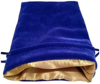 VR-68093 MDG Velvet Dice Bag with Gold Satin Lining - Blue - FanRoll by Metallic Dice Games - Titan Pop Culture