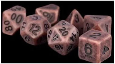 VR-68101 MDG Polyhedral Resin Dice Set - Ancient Copper - FanRoll by Metallic Dice Games - Titan Pop Culture