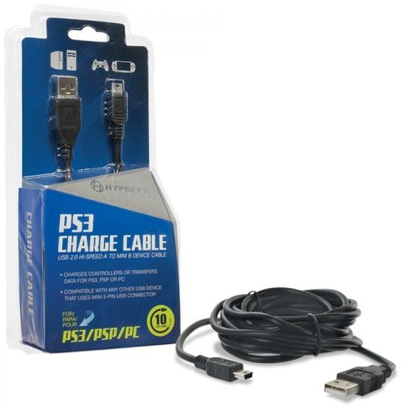 VR-73670 PS3/ PSP/ PC Hyperkin USB Charge Cable - 10Ft - Hyperkin - Titan Pop Culture