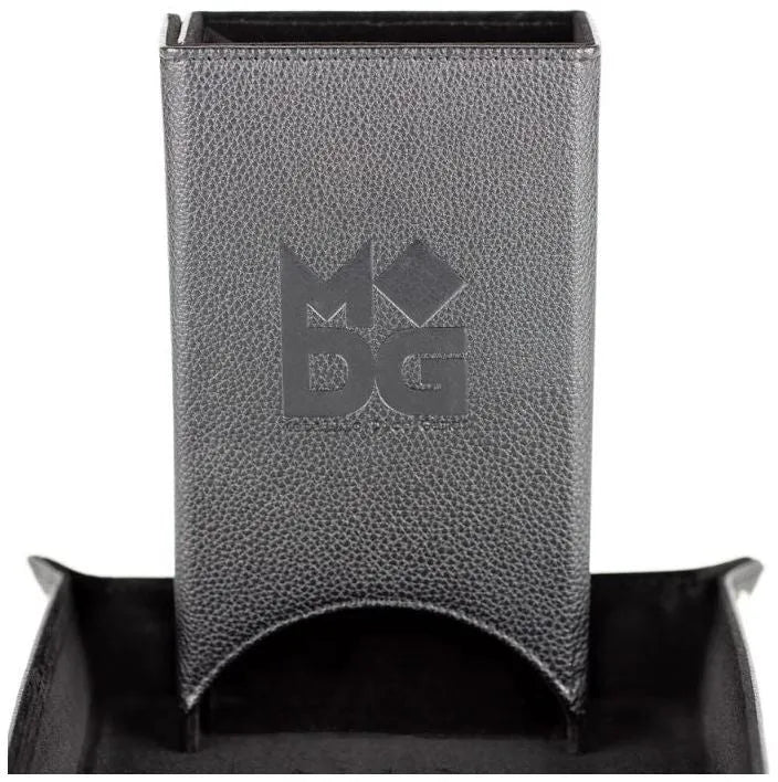 MDG - Fold Up Leather Dice Tower (Black)