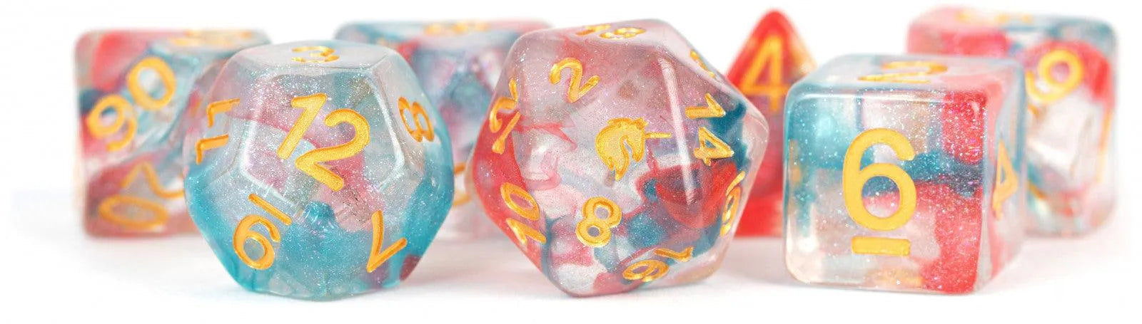 VR-78302 MDG Unicorn Resin Polyhedral Dice Set - Astral Swell - FanRoll by Metallic Dice Games - Titan Pop Culture