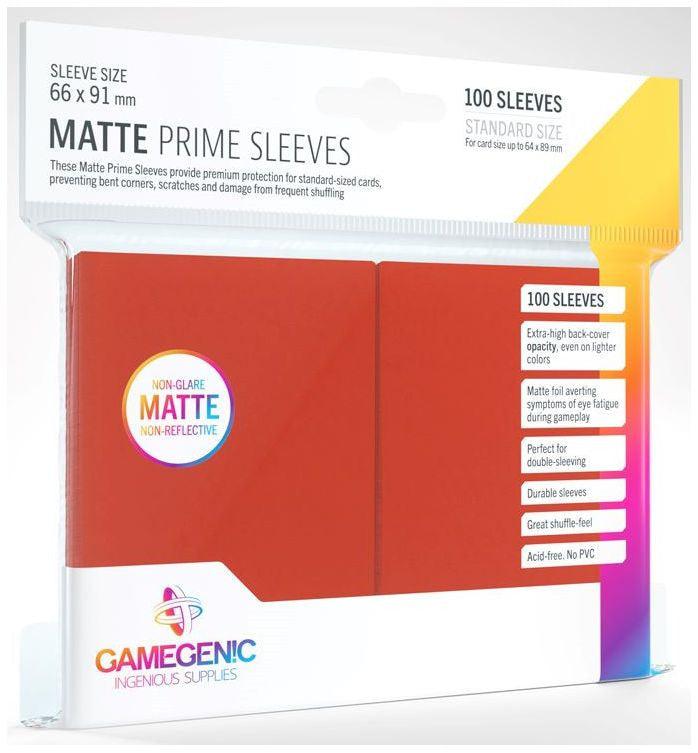 VR-78584 Gamegenic Matte Prime Card Sleeves Red (66mm x 91mm) (100 Sleeves Per Pack) - Gamegenic - Titan Pop Culture