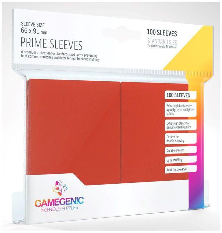 VR-78609 Gamegenic Prime Card Sleeves Red (66mm x 91mm) (100 Sleeves Per Pack) - Gamegenic - Titan Pop Culture