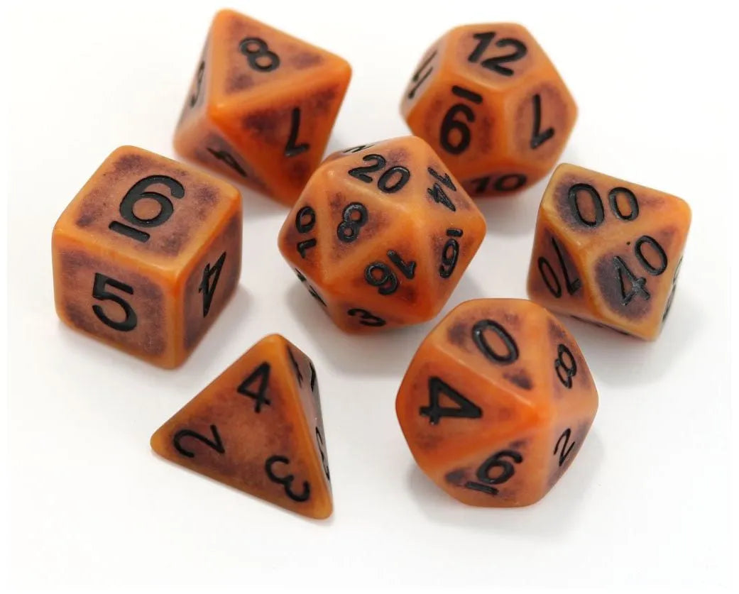 VR-78985 Die Hard Dice Polymer RPG Polyhedral Set - Pumpkin Ancient - Die Hard Dice - Titan Pop Culture