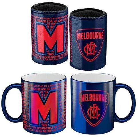 VR-79559 AFL Coffee Mug Metallic and Can Cooler Pack Melbourne Demons - Licensing Essentials - Titan Pop Culture