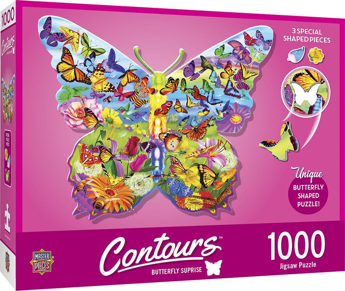 VR-81541 Masterpieces Puzzle Contours Shaped Butterfly Shape Puzzle 1,000 pieces - Masterpieces - Titan Pop Culture