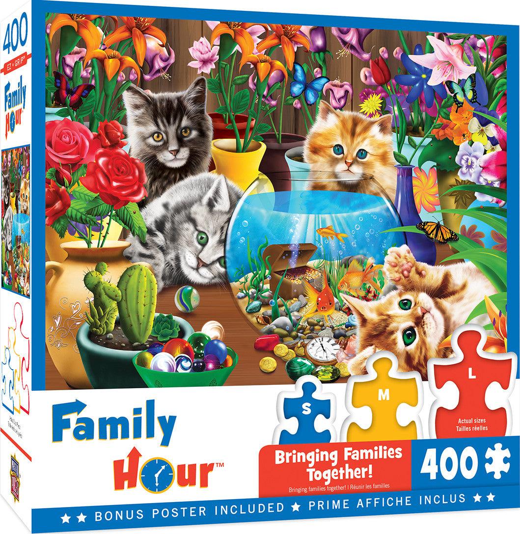 VR-81565 Masterpieces Puzzle Family Hour Marvelous Kittens Ez Grip Puzzle 400 pieces - Masterpieces - Titan Pop Culture