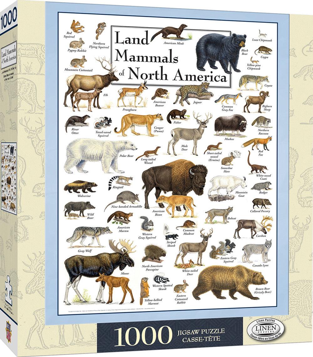 VR-81717 Masterpieces Puzzle Poster Art Land Mammals of North America Puzzle 1,000 pieces - Masterpieces - Titan Pop Culture