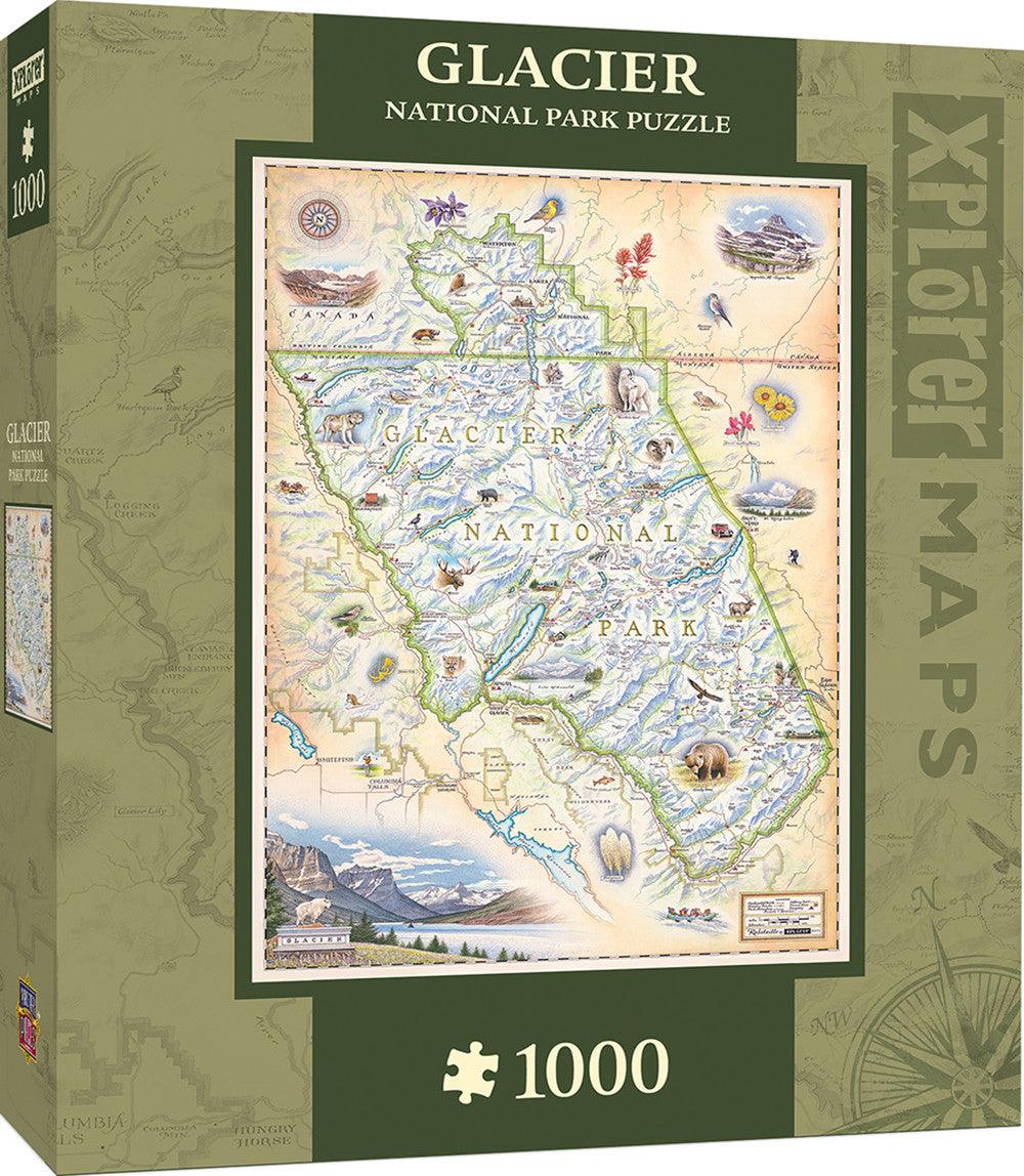 VR-81976 Masterpieces Puzzle Xplorer Maps Glacier National Park Map Puzzle 1,000 pieces - Masterpieces - Titan Pop Culture