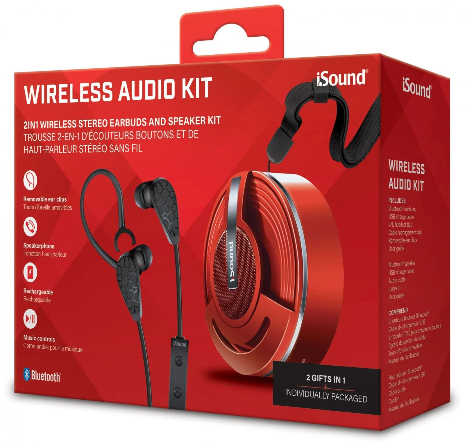 iSound Bluetooth Wireless Audio Kit - Red