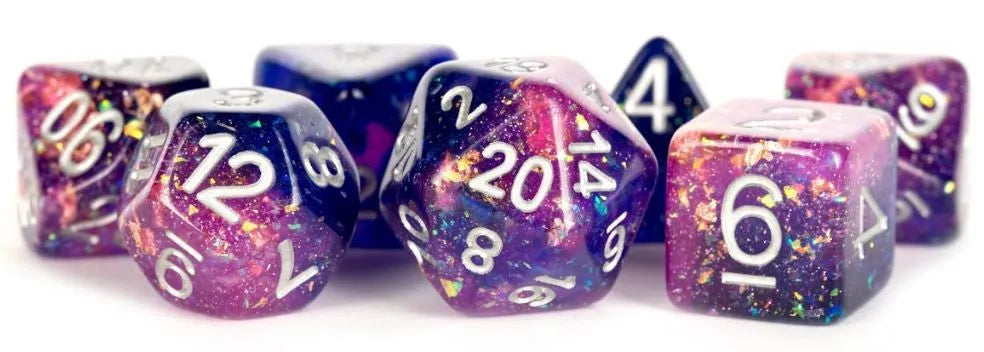 VR-84207 MDG Resin Eternal Polyhedral Dice Set 16mm - Purple/Blue - FanRoll by Metallic Dice Games - Titan Pop Culture