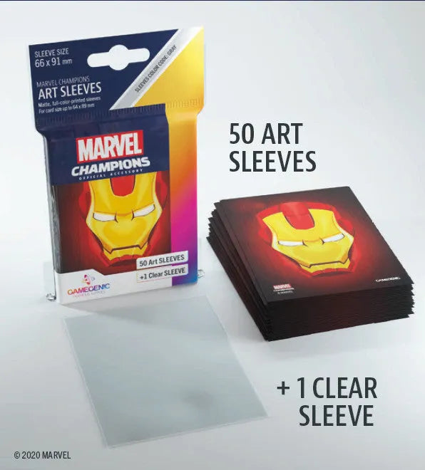 Gamegenic Marvel Champions Art Sleeves - Iron Man (66mm x 91mm) (50 Sleeves)