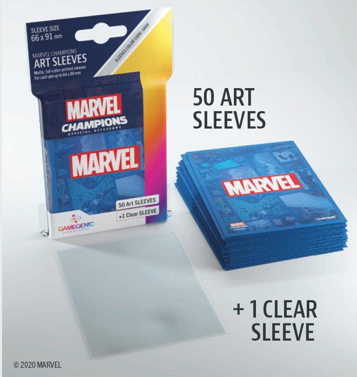 VR-85299 Gamegenic Marvel Champions Art Sleeves - Marvel Blue (66mm x 91mm) (50 Sleeves) - Gamegenic - Titan Pop Culture