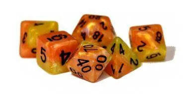 VR-85512 Halfsies Dice Pheonix Dice - Upgraded Dice Case (Set of 7 Polyhedral Dice) - Gate Keeper Games - Titan Pop Culture