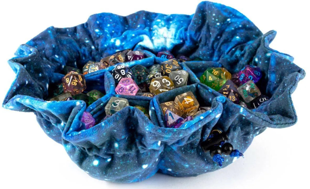 VR-89230 MDG Velvet Compartment Dice Bag with Pockets - Galaxy - FanRoll by Metallic Dice Games - Titan Pop Culture