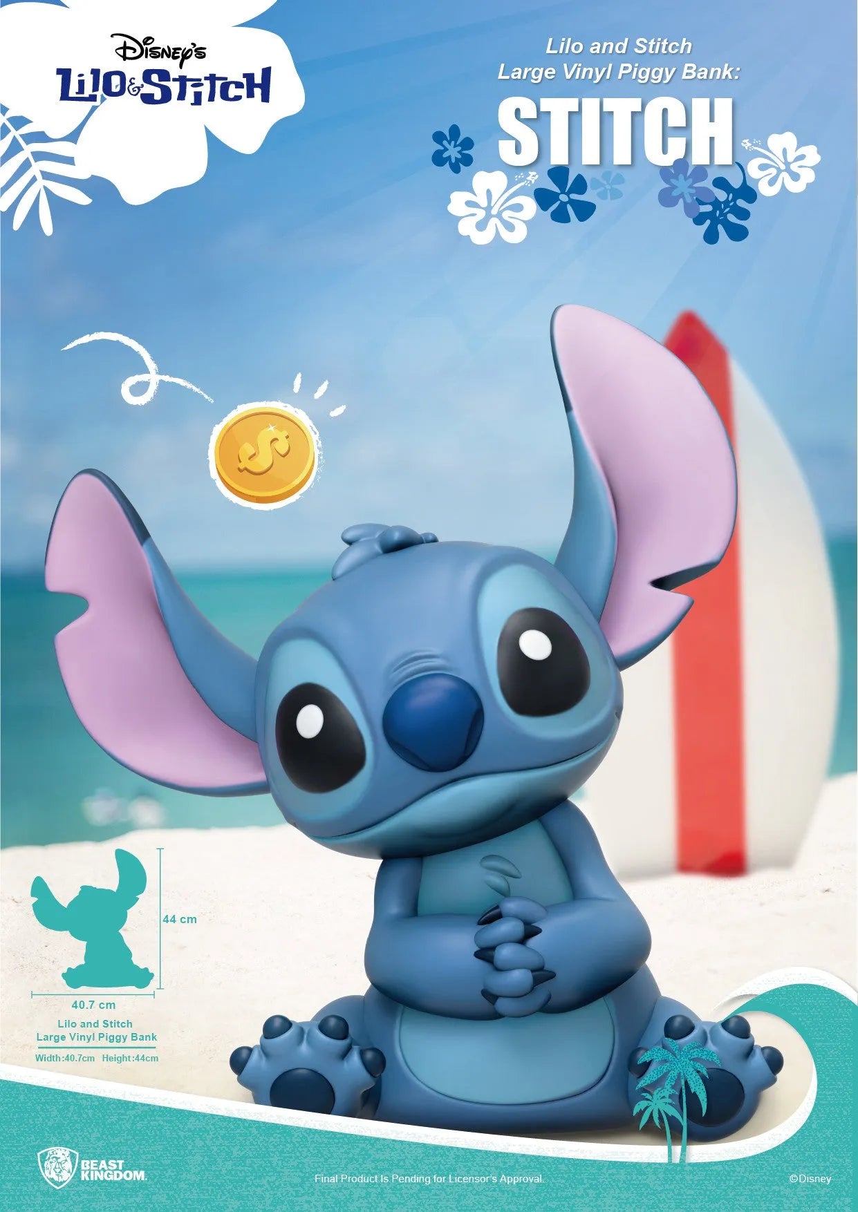 Beast Kingdom Piggy Bank Vinyl Large Lilo & Stitch Stitch