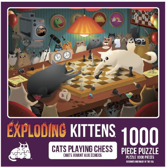 Exploding Kittens Puzzle Cats Playing Chess 1