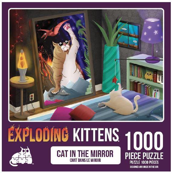 VR-93845 Exploding Kittens Puzzle Cats in the Mirror 1,000 pieces - Exploding Kittens - Titan Pop Culture