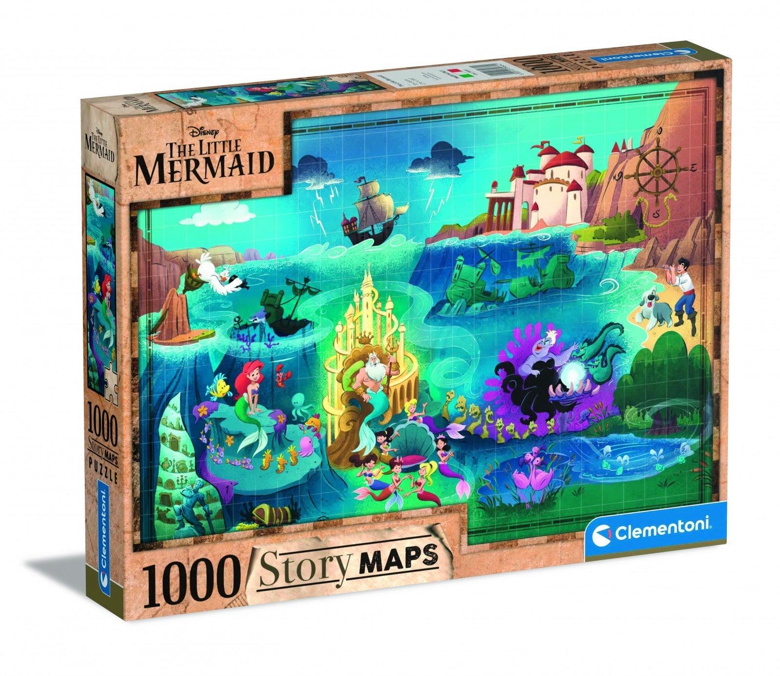 VR-97660 Clementoni Puzzle The Little Mermaid Story Maps 1000 pieces - Clementoni - Titan Pop Culture