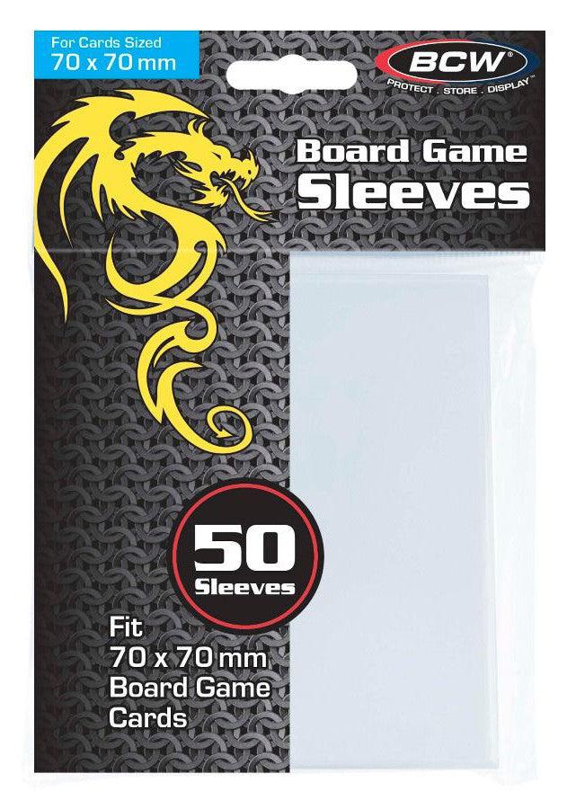 VR-99208 BCW Board Game Sleeves Square No 1 Clear (70mm x 70mm) (50 Sleeves Per Pack) - BCW - Titan Pop Culture