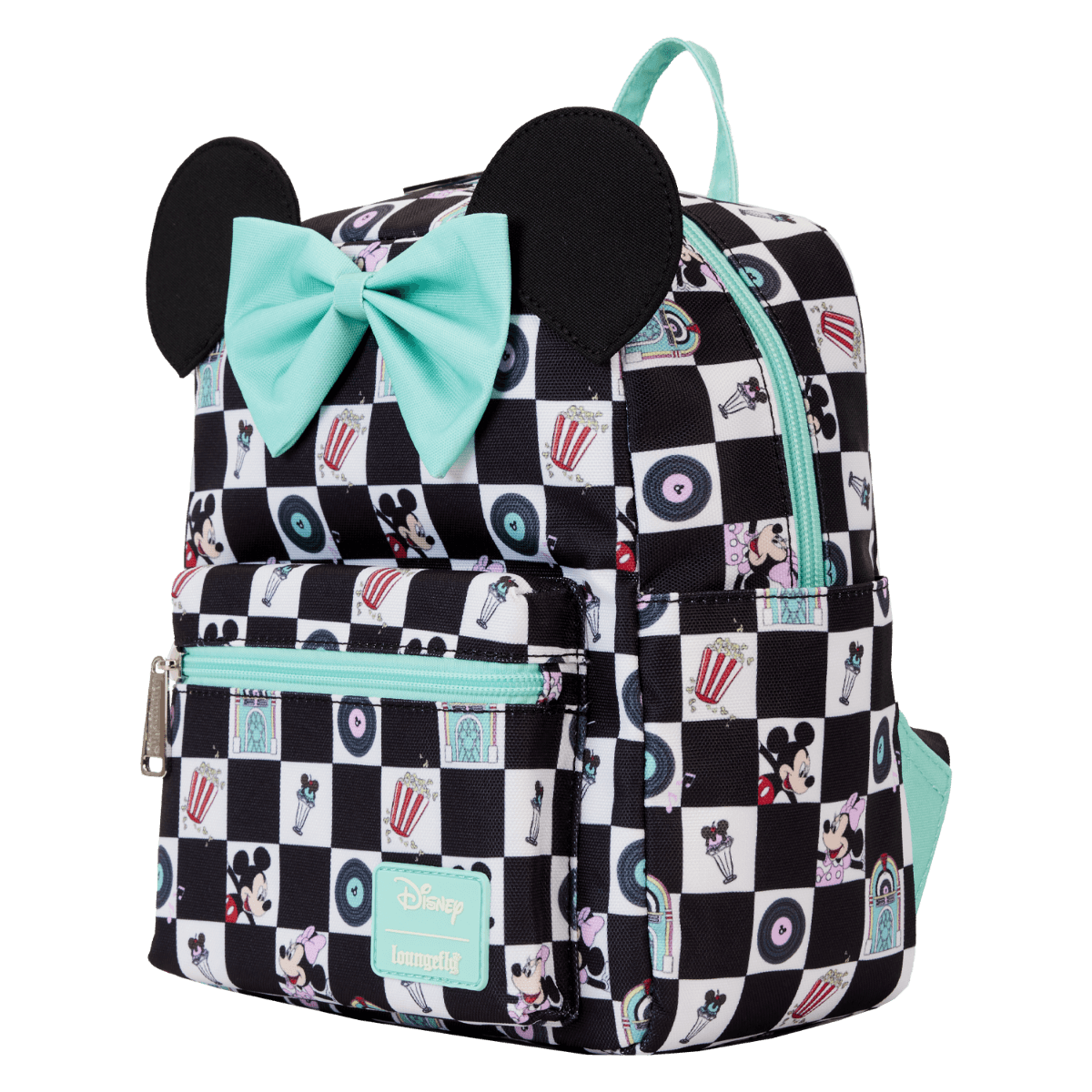 LOUWDBK3463 Disney - Mickey & Minnie Date Diner AOP Nylon Backpack - Loungefly - Titan Pop Culture