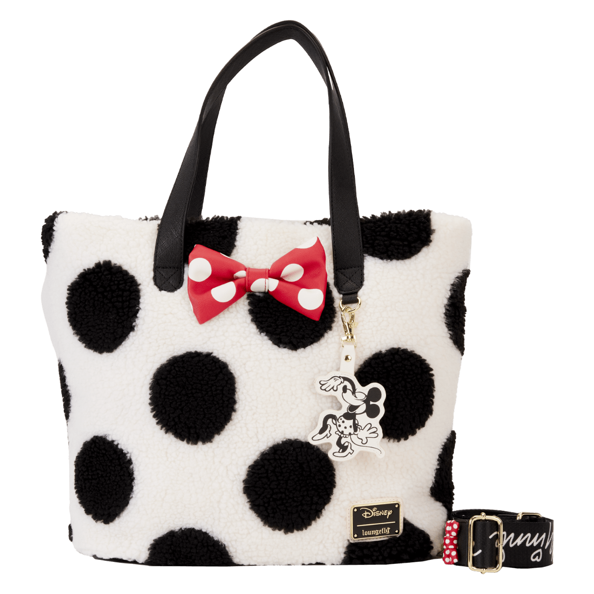 LOUWDTB2914 Disney - Minnie Rocks The Dots Sherpa Tote Bag - Loungefly - Titan Pop Culture