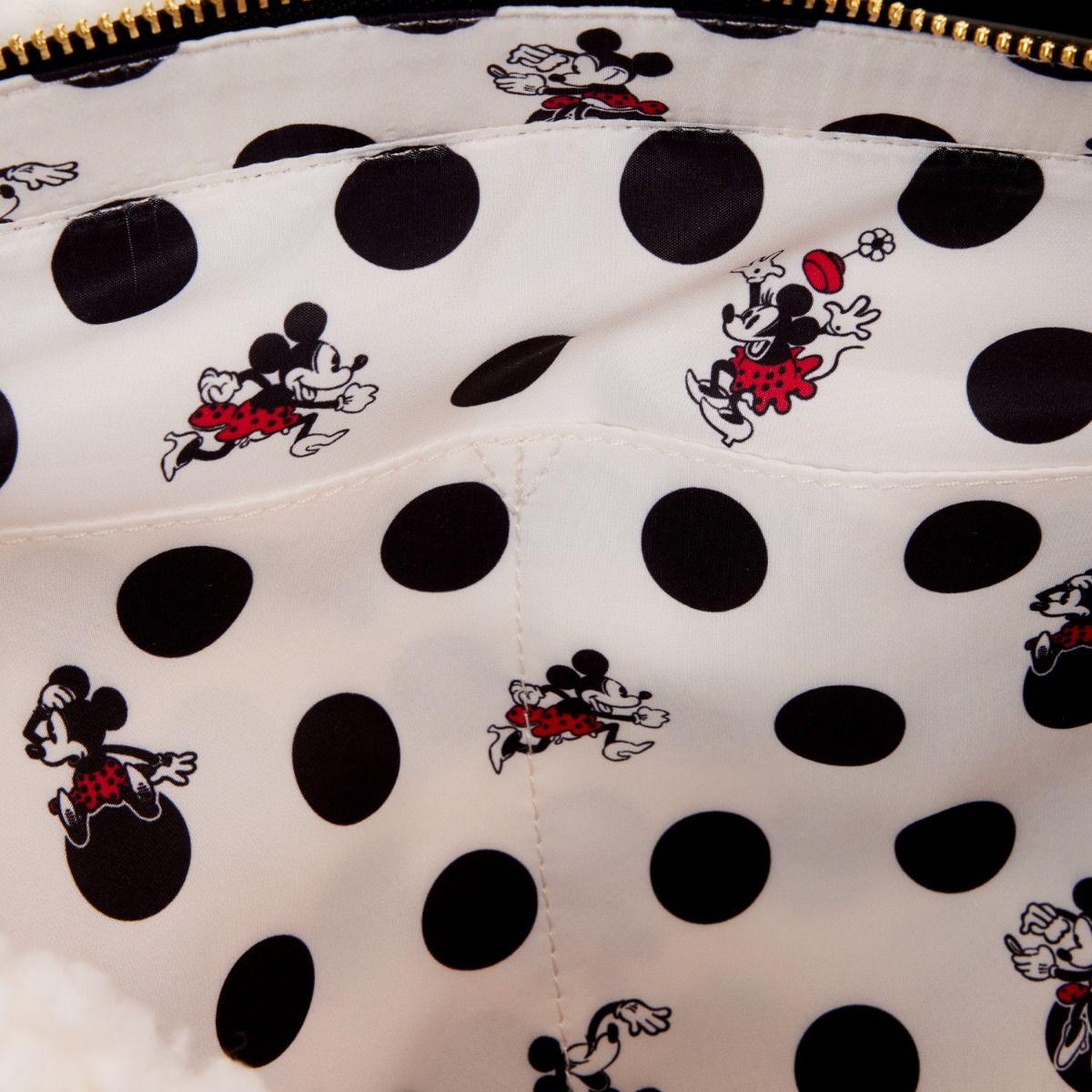 LOUWDTB2914 Disney - Minnie Rocks The Dots Sherpa Tote Bag - Loungefly - Titan Pop Culture
