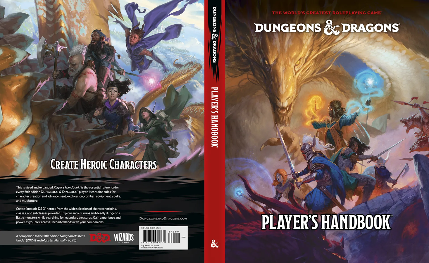 D&D Dungeons & Dragons Handbook 2024 (Hard Cover)