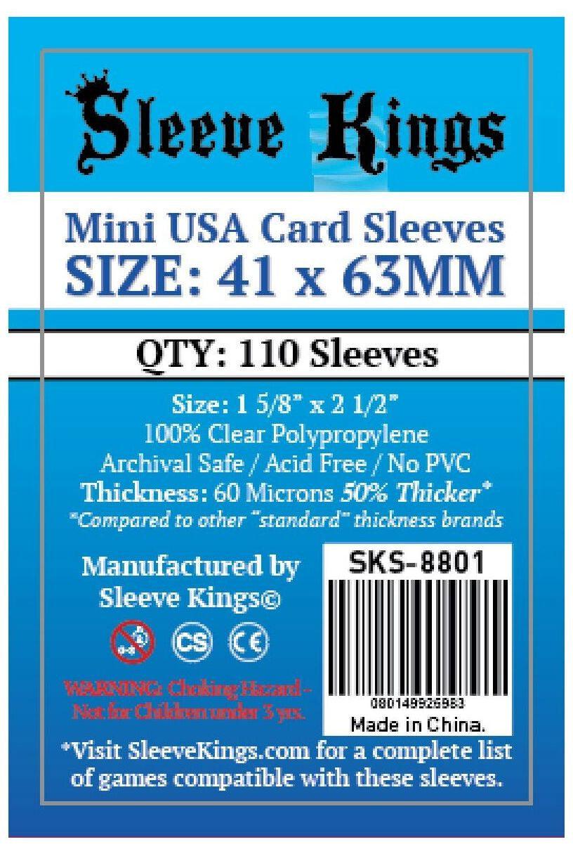 VR-67705 Sleeve Kings Board Game Sleeves Mini USA (41mm x 63mm) (110 Sleeves Per Pack) - Sleeve Kings - Titan Pop Culture