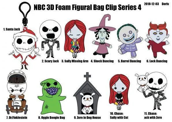 72737 Keyring 3D Blind Bag Disney Nightmare Before Christmas Series 4 (CDU of 24) - Monogram International - Titan Pop Culture