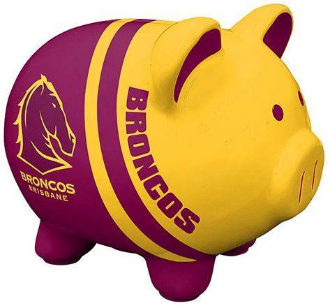 80480 NRL Piggy Money Box Brisbane Broncos - Licensing Essentials - Titan Pop Culture