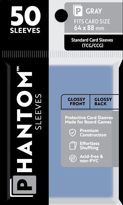 Phantom Sleeves: Gray Size (64mm x 88mm) - Gloss/Gloss (50)