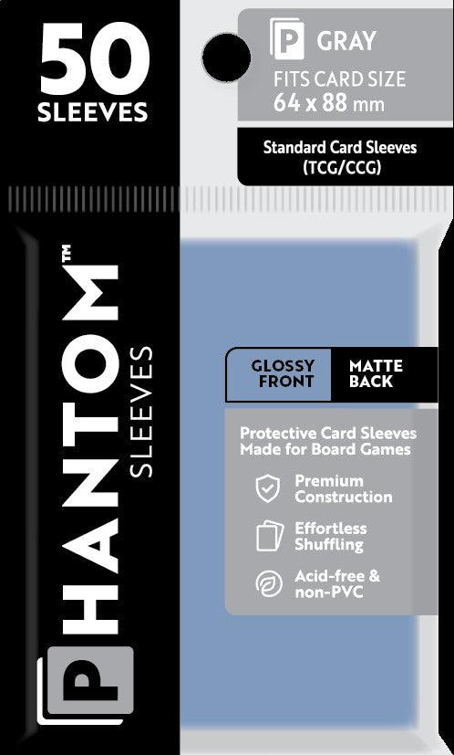 Phantom Sleeves: Gray Size (64mm x 88mm) - Gloss/Matte (50)