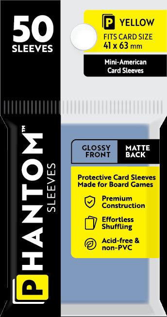Phantom Sleeves: Yellow Size (41mm x 63mm) - Gloss/Matte (50)