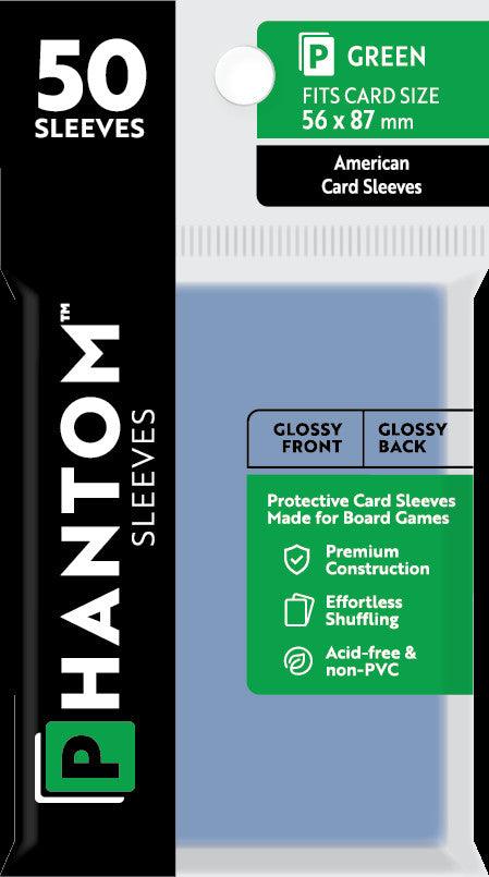 Phantom Sleeves: Green Size (56mm x 87mm) - Gloss/Gloss (50)