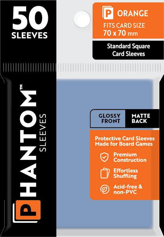 Phantom Sleeves: Orange Size (70mm x 70mm) - Gloss/Matte (50)