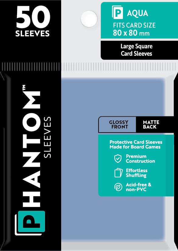 Phantom Sleeves: Aqua Size (80mm x 80mm) - Gloss/Matte (50)