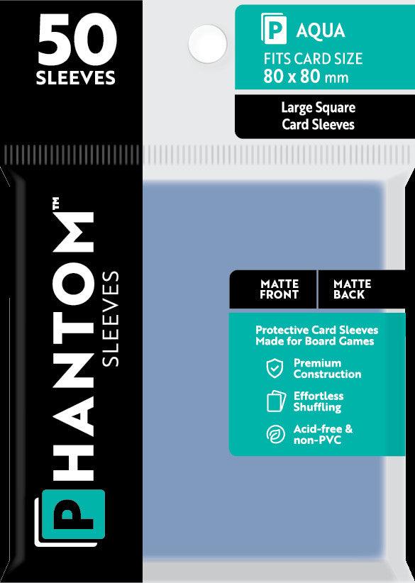 Phantom Sleeves: Aqua Size (80mm x 80mm) - Matte/Matte (50)